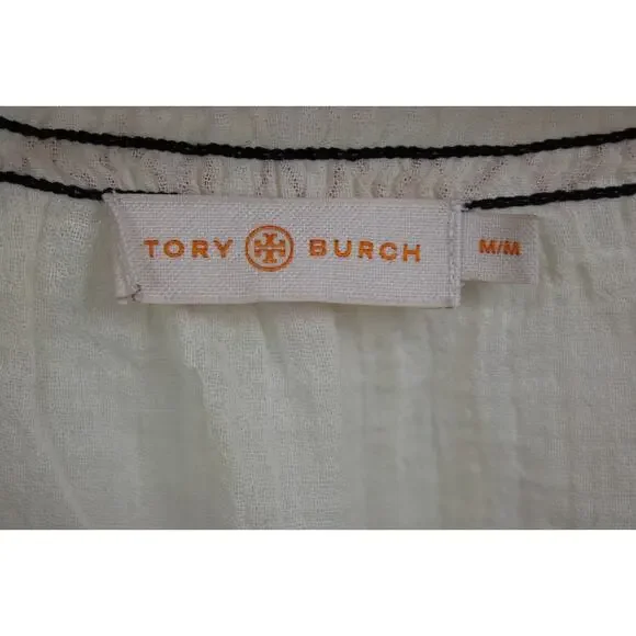 Tory Burch Womens M Off the Shoulder Floral Print Embroidered Tunic Top Blouse M - Picture 6 of 7
